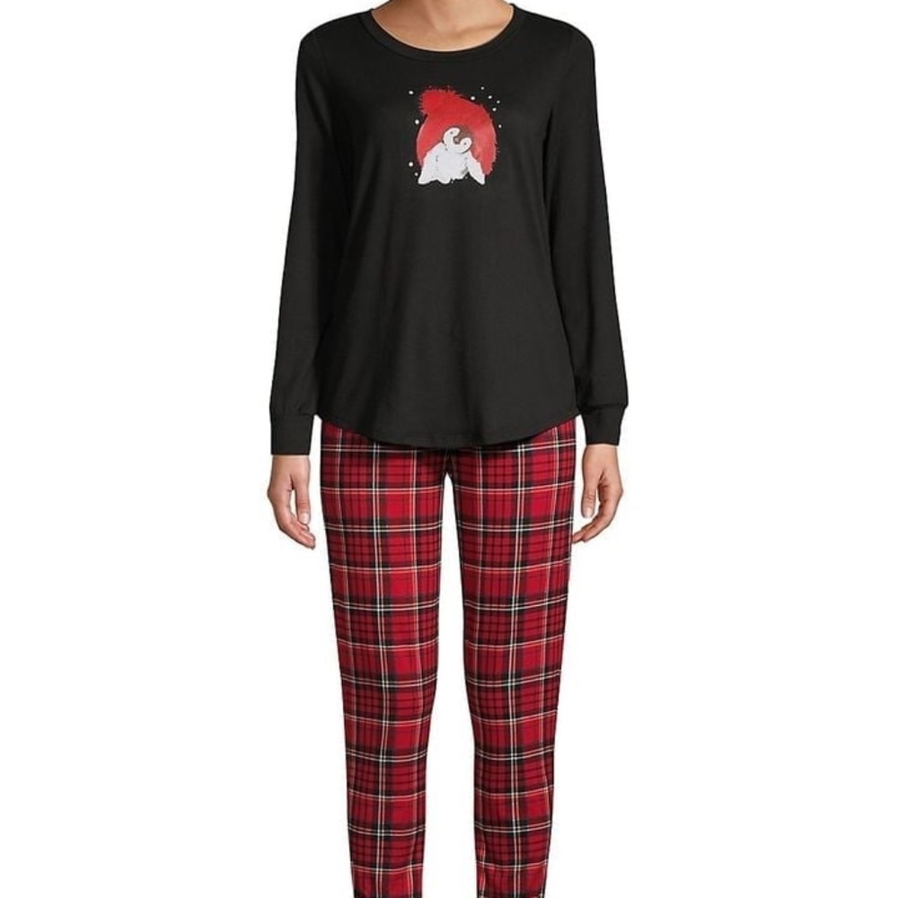 BRAND NEW women Emily Jane 2 piece pyjama pajama sleep set size S (penguin plaid